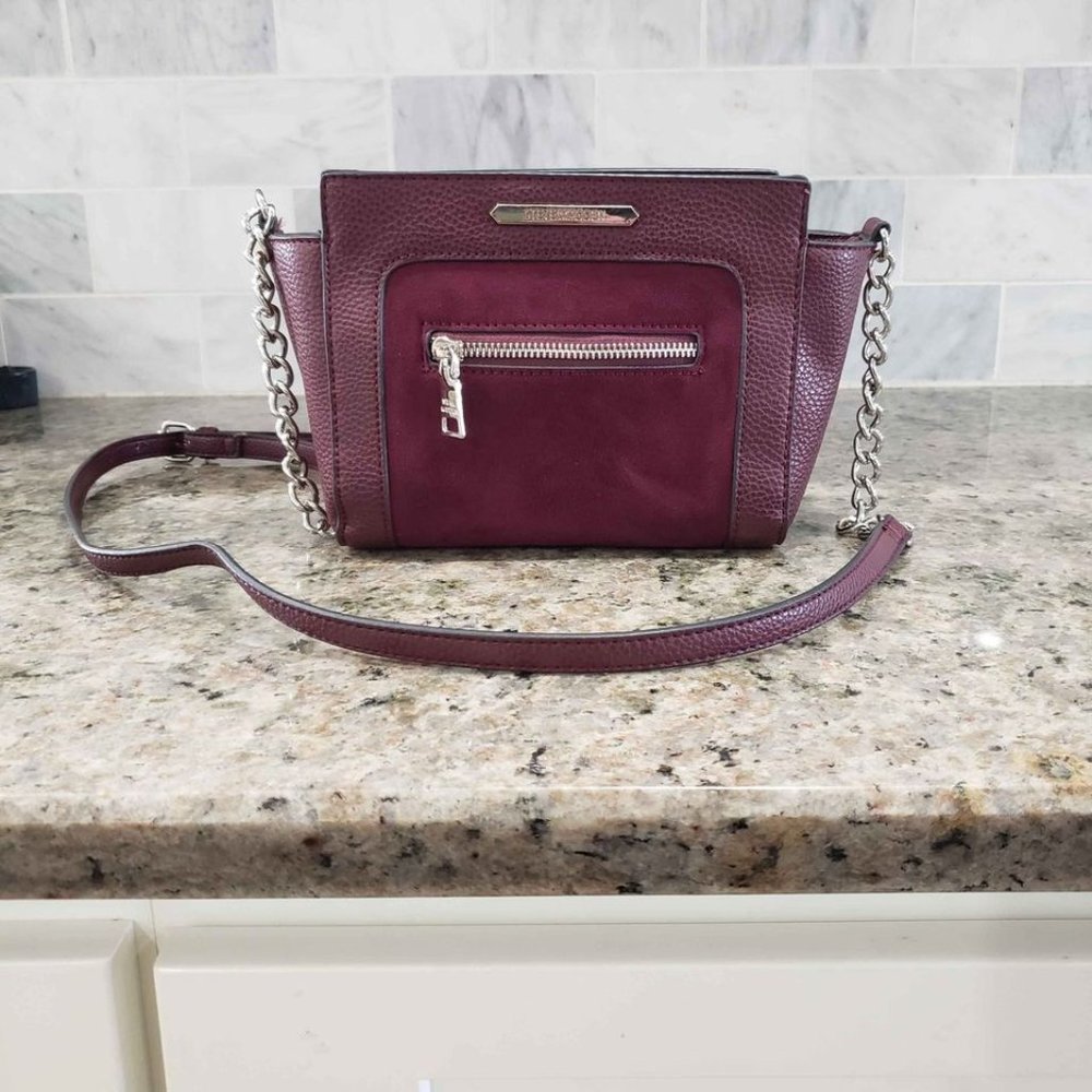Steve Madden Burgundy Crossbody Bag with Chain Strap
